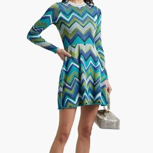 M by Missoni Vibrant Chevron Patterned Mini Dress